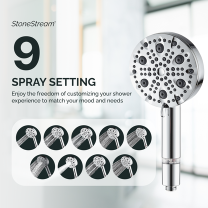 9-Mode Luxury Handheld &amp; Wall Combo Shower Head with Filtration Kit