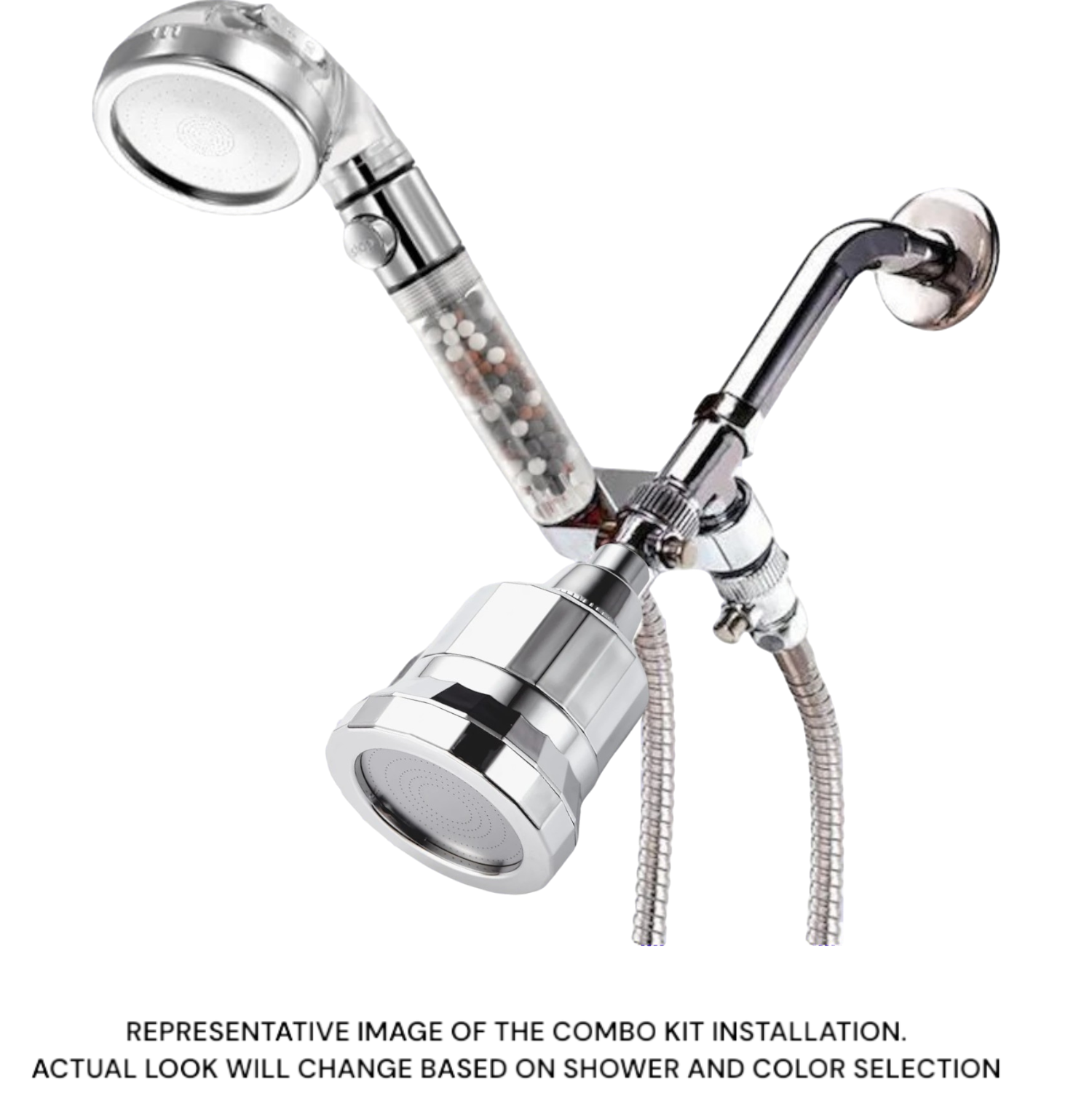 10-Mode Luxury Black Combo Wall & Handheld Shower Head Filtration Kit