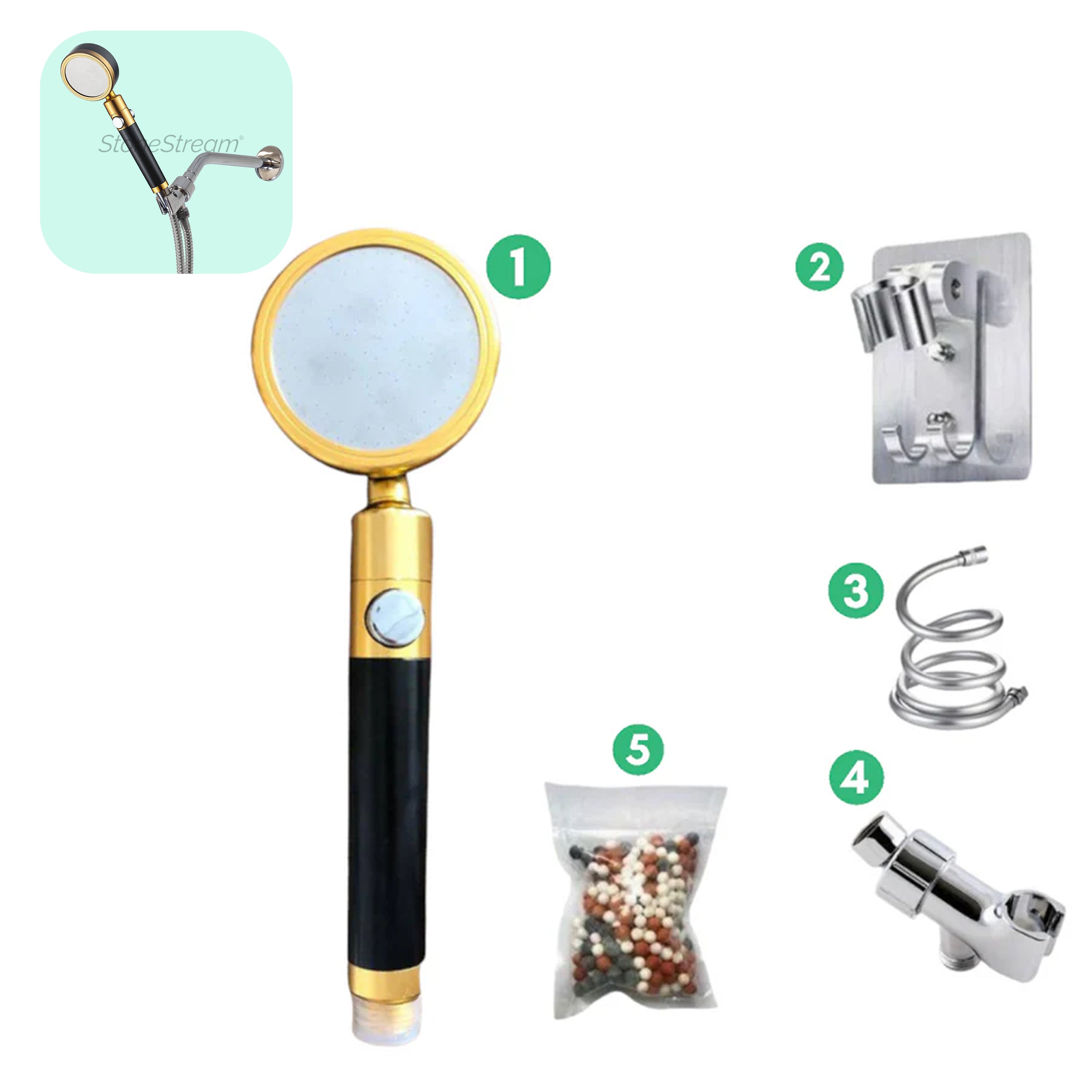 Ecolux Metallic Shower Head