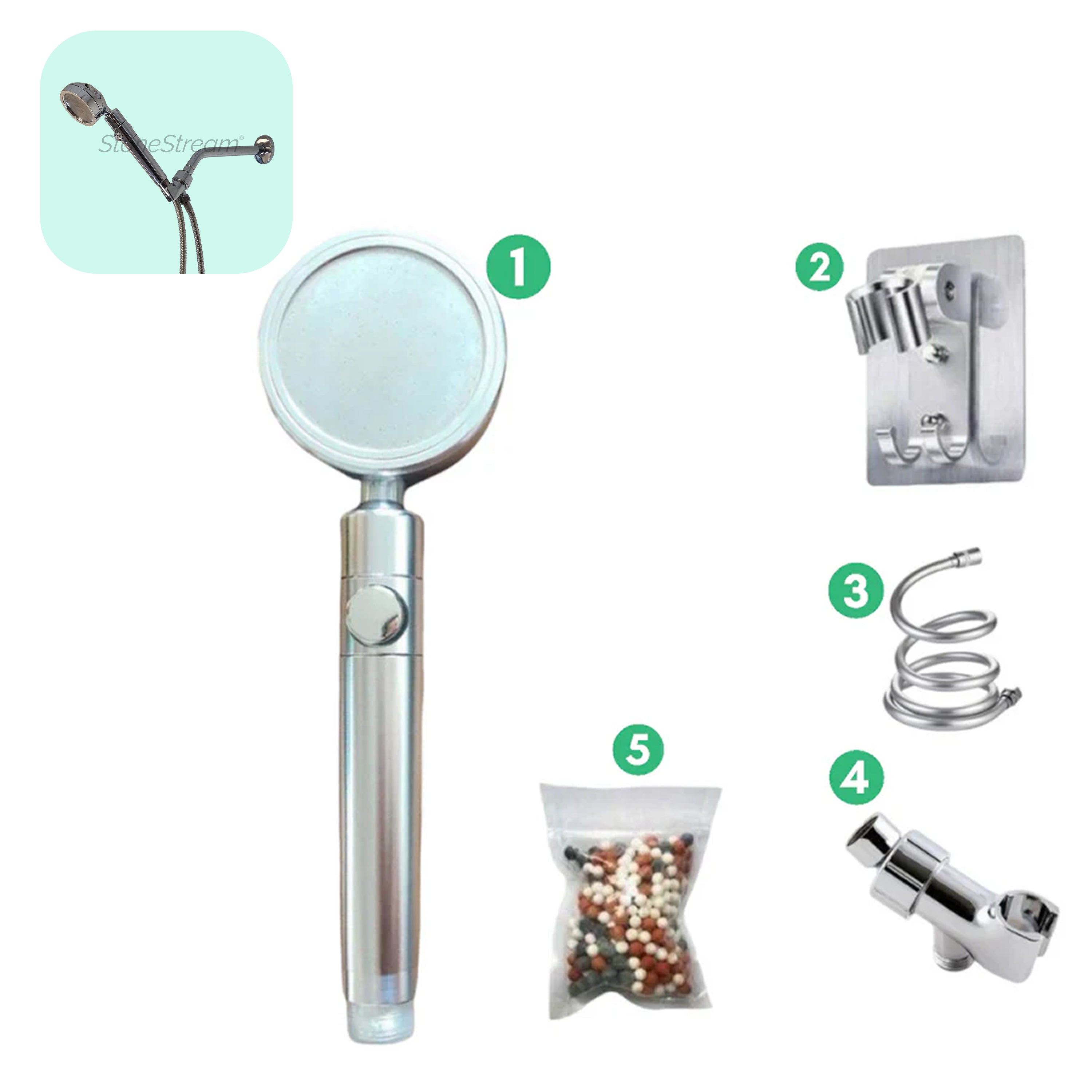 Ecolux Metallic Shower Head