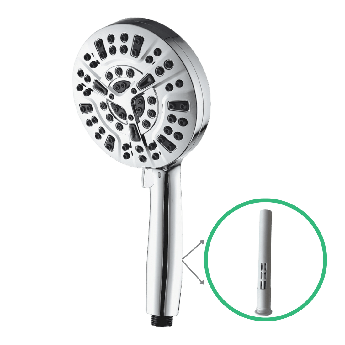 High Pressure Filtered 10-Mode Shower Head