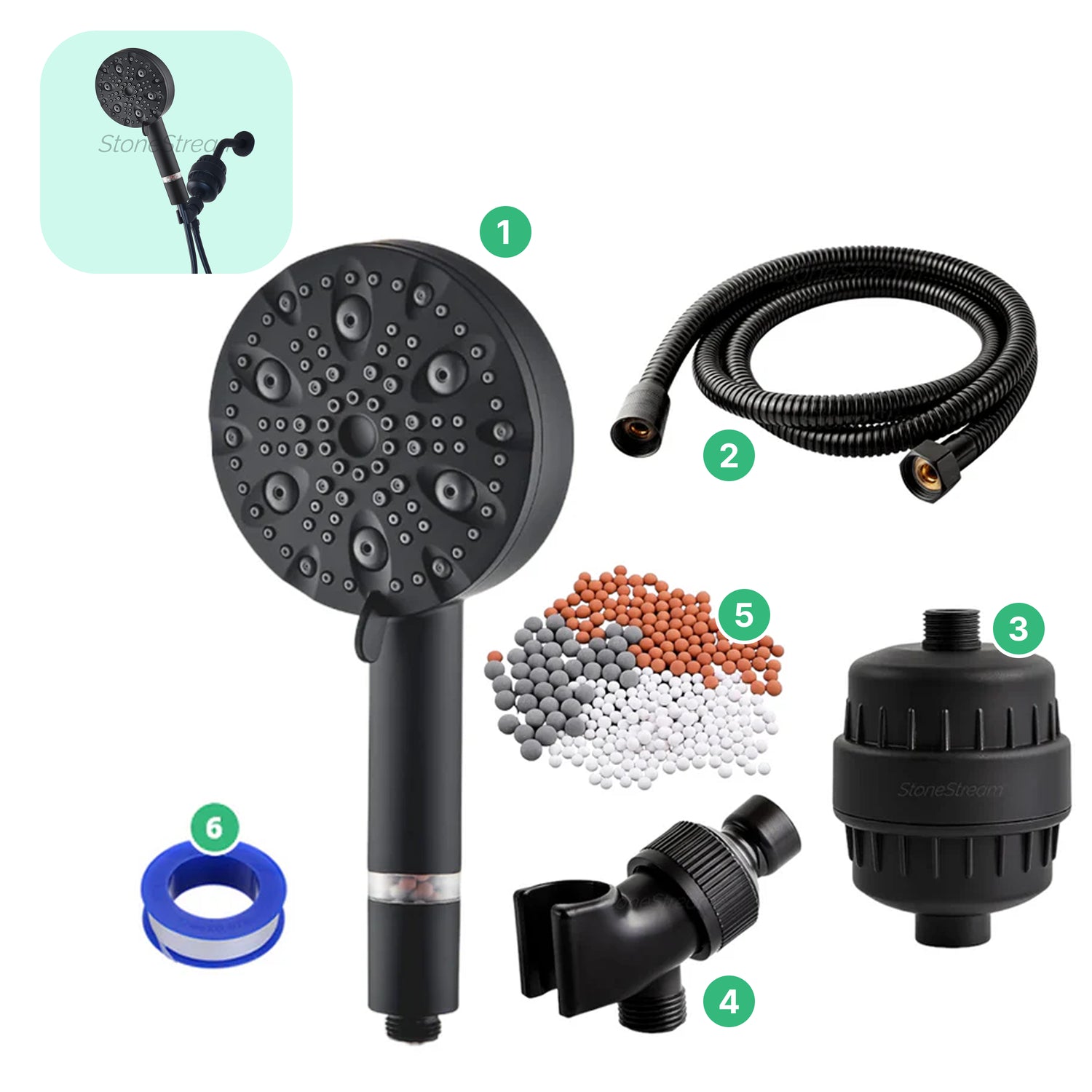 9-Mode Luxury Hard Water Filtration Shower Head Kit