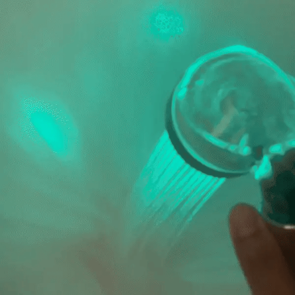 LED Rainfall Shower Head in bathroom setting