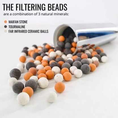 Eco-friendly shower water purifying filtering beads