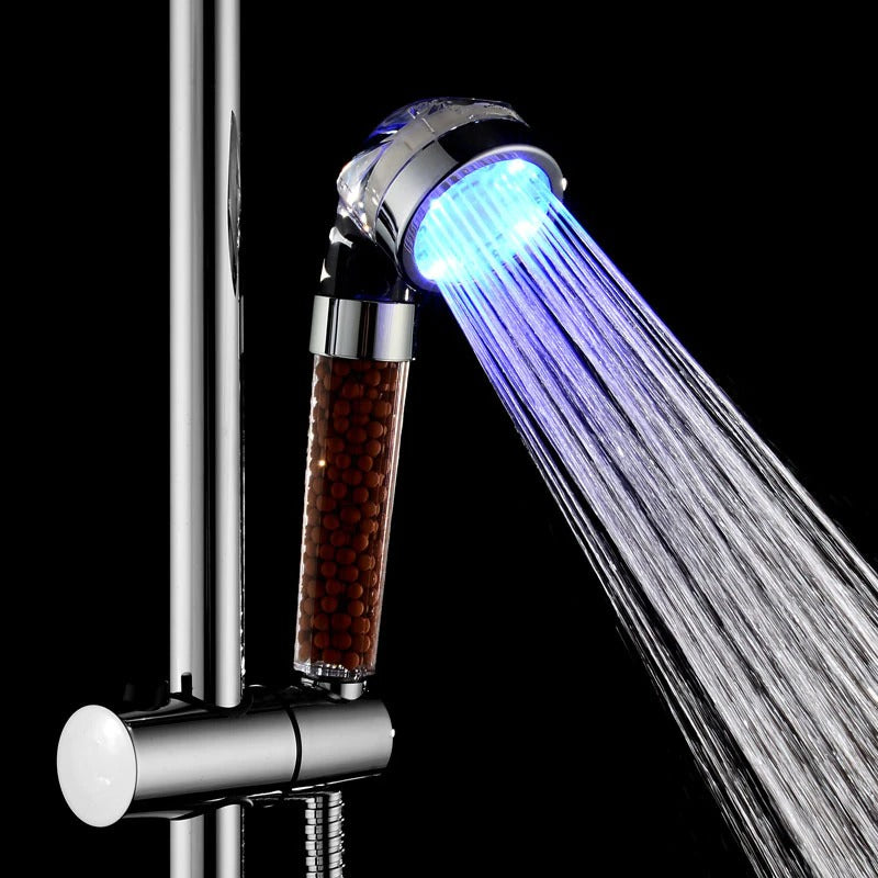 LED High Pressure Shower Head in Bathroom